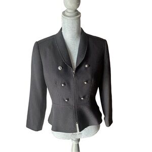 Tahari ASL l Navy Blue Pinstripes Women's Blazer Size 6P